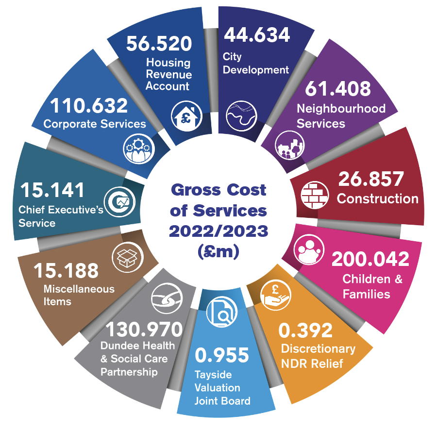 The picture shows the gross cost resources the council delivers by service