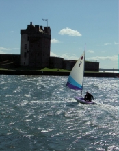 Broughty Castle with boat