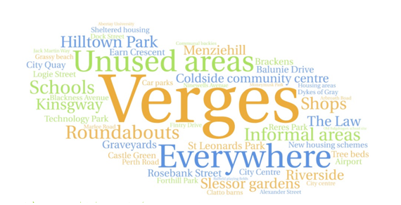 Responses shown in a word cloud