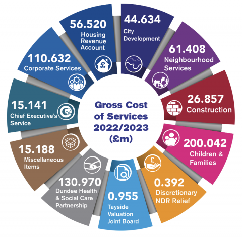 The picture shows the gross cost resources the council delivers by service