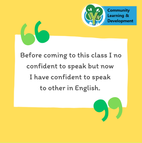 Before coming to this class I no confident to speak but now I have confident to speak to other in English.