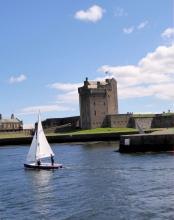 Broughty Castle with yacht