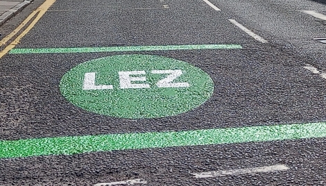 Low Emission Zone road markings Image
